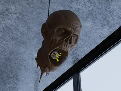 Last Light Hanging Zombie Horror Lamp 3D print model