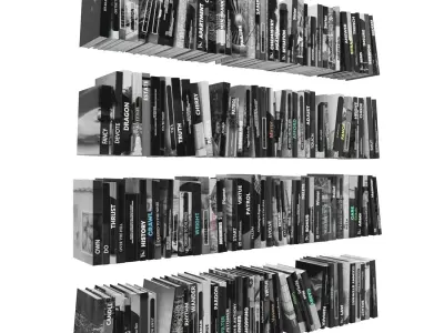 Books 150 pieces 3-2-3 Low-poly 3D model
