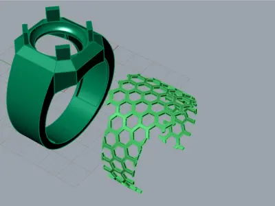 man gemstone ring mr0161 3D print model