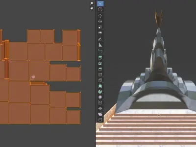 Chrome Pyramid Low-poly 3D model