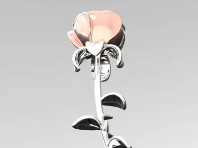 STL 3D gold rose model sj0026 3D print model