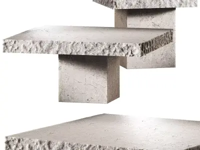 Orilla Coffee table Side table Engold rough rocky edge 3D model