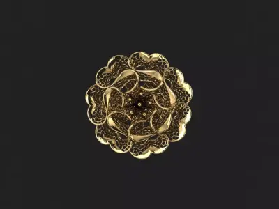AR-TRK-Z012 gold flower 3D print model