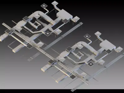 Industrial Exposed Ceiling 3D model