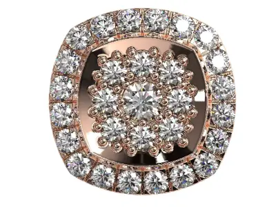 Jewelry earring with diamonds 3D print model