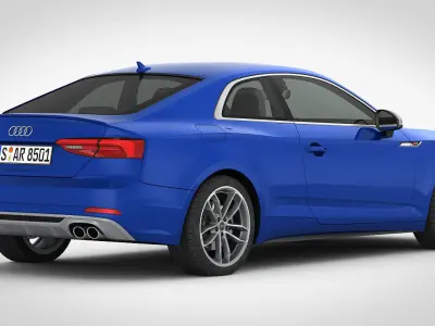 Audi S5 Coupe 2018 detailed interior 3D model