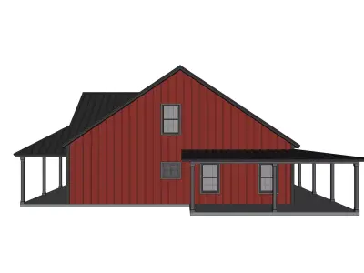 Barndominium House 072 -Archimple LLC Low-poly 3D model