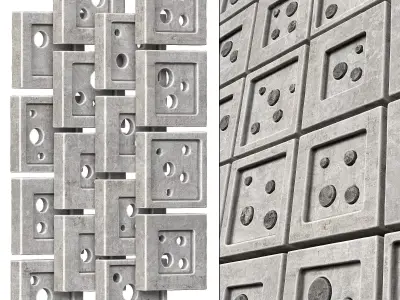 Stone hole panel n4 3D model