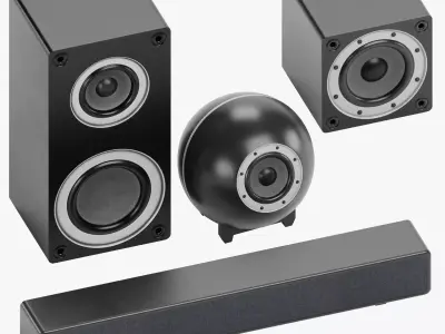 -Speakers Black- 3D Model Collection