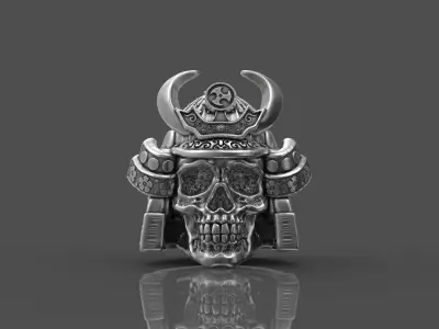 Head skull samurai 3d model for 3d printing 3D print model 3D print model