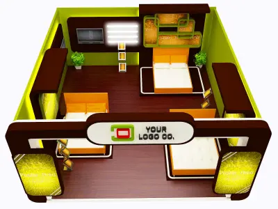 Booth Exhibition Stand a412b 3D model