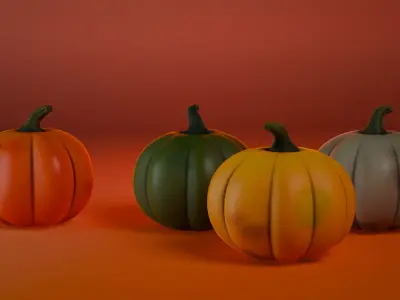 Stylized Pumpkin  Low-poly 3D model Low-poly 3D model