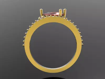 Three Dimensional Wrap Ring Pear Ruby Diamonds jr00293 3D print model