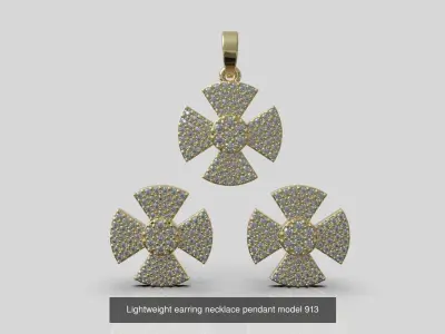 Lightweight earring necklace  collection 3D Model Pack