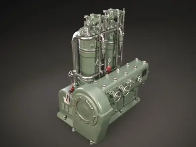 Industry Machine PBR Low-poly 3D model