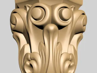 Capitel ornately carved column 3D model