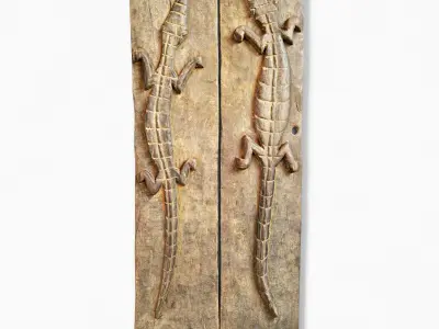 Old Dogon Crocodile Grain Door 3D model