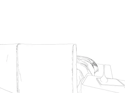 Double Bed with Nightstands - Modern Bedroom Set - Fabric - Wood 3D model