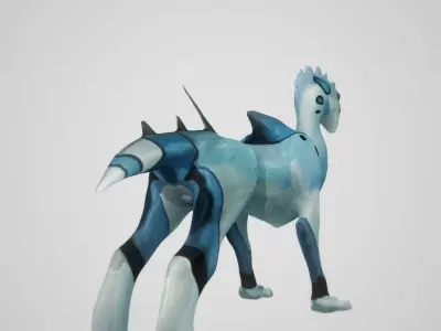 Alien Character Fairy Hand Painted Low-poly 3D model