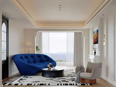 Modern Classic Living - Dining Area 3D model