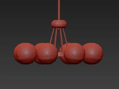Hold Ball Brass Chandelier 8 3D model