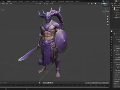 Scorpion Warrior 3D Model  Fantasy Game Character Low-poly 3D model