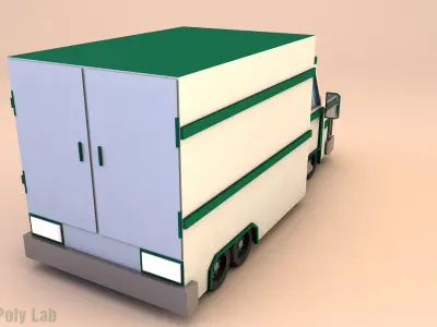 Low Poly Truck Low-poly 3D model