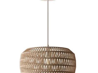 Handmade Woven Rattan Decorative Chandelier 3D model