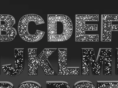 Sparkling Letters Alphabet 3D model