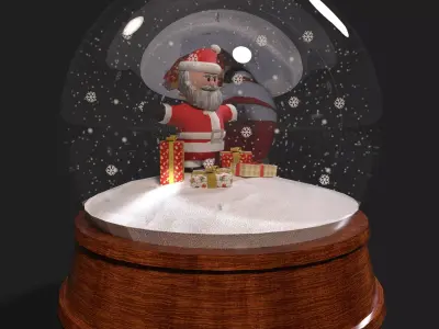 Snow Globe - Christmas Decorative Low-poly 3D model