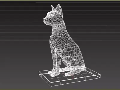 ancient egyptian cat statue 3D model