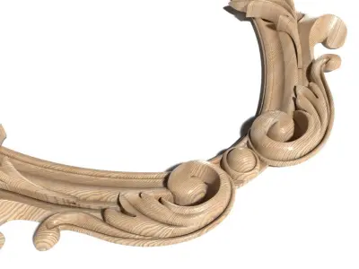 Frame-024 ornately carved wooden frame 3D model