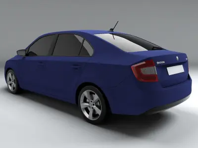 Skoda Rapid Matte Blue 3D model