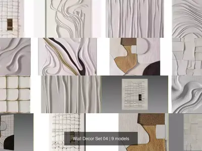 Wall Decor Set 04 3D Model Collection