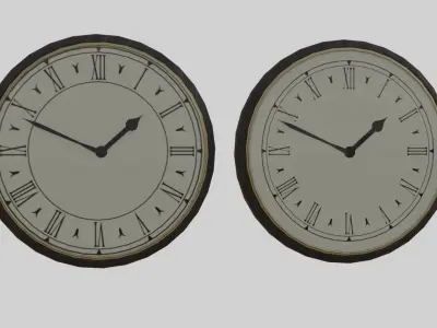 Free Old Wall Clock Free low-poly 3D model