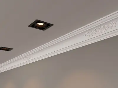Classic Gypsum Ceiling with Luxurious Decorative Elements 3D model
