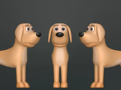 Cartoon Dog Character Low-poly 3D model purchase
