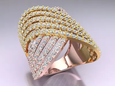 Diamond Ring - Womens Rings - N3895 3D print model