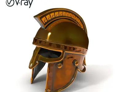 Ancient Warrior Helmet D Model Pack Low-poly 3D model