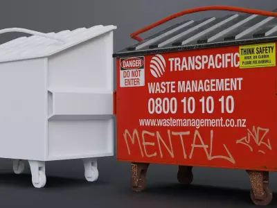 Dumpster 3d Model - Game Ready Free low-poly 3D model