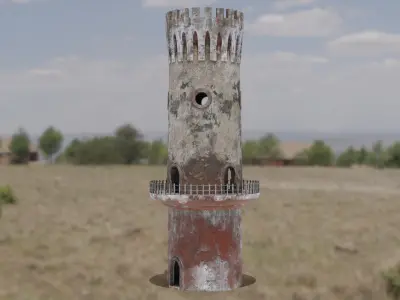 Tower old Low-poly 3D model