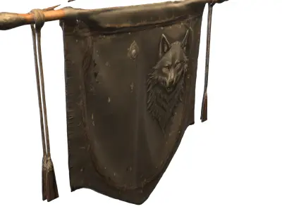 Tribal Wolf Spirit Banner Low-poly 3D model