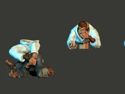 jiusitsu monkeys 3D print model