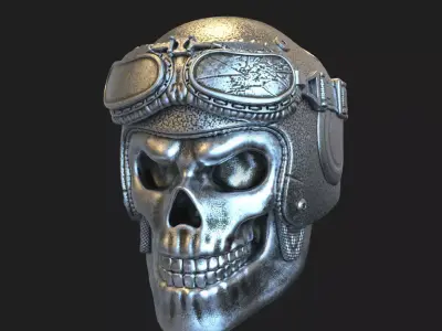 skull pendant jewelry Biker helmet vol3  3D print model