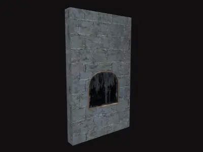 Medieval Stone Window Wall V02 Low-poly 3D model