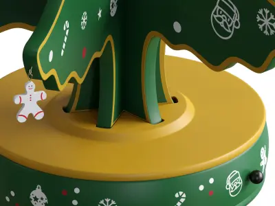 Christmas tree with mini ornaments 3D model