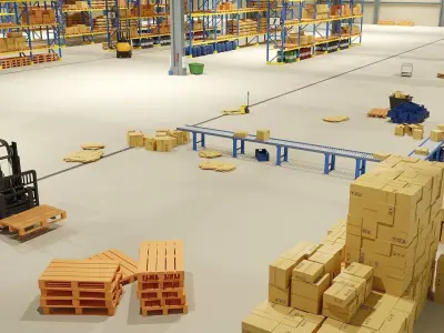 Industrial Warehouse pack Low-poly 3D model