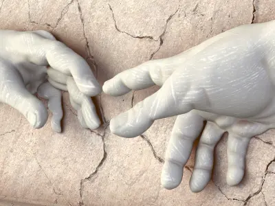 The Creation of Adam Bas-Relief 3D model