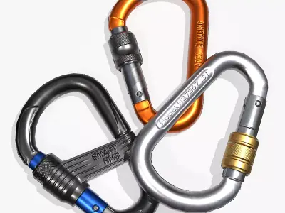 Game Ready Carabiners carabiner on city street Low-poly 3D model