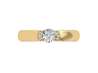 Solitaire Engagement Ring 3D print model 7